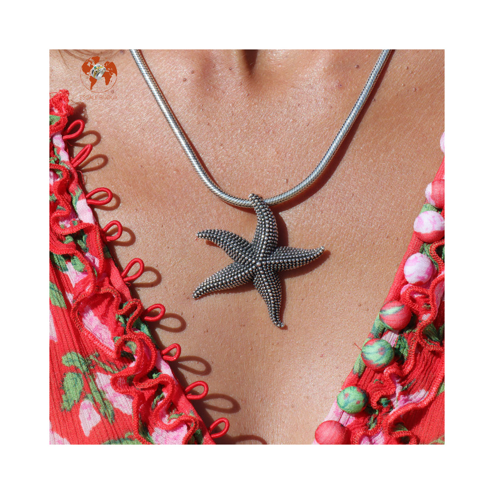 pendentif étoile de mer argent