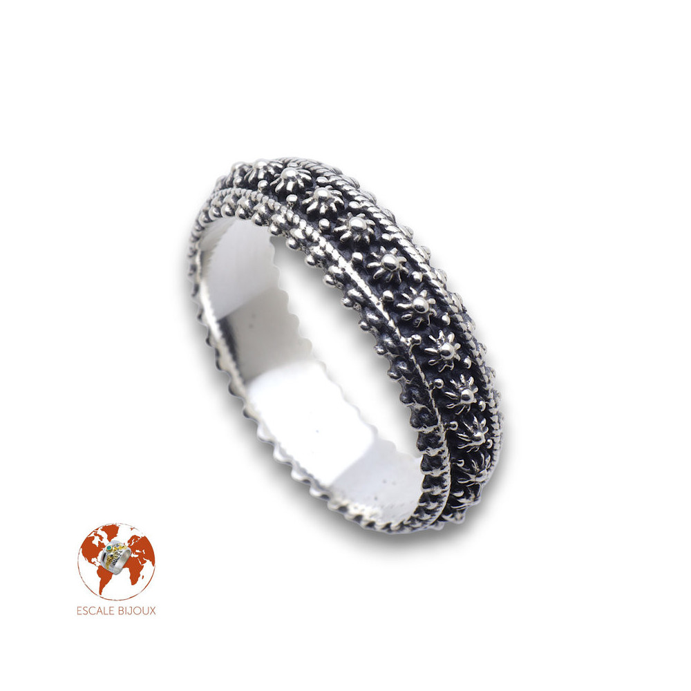 bague argent femme fine dentelle