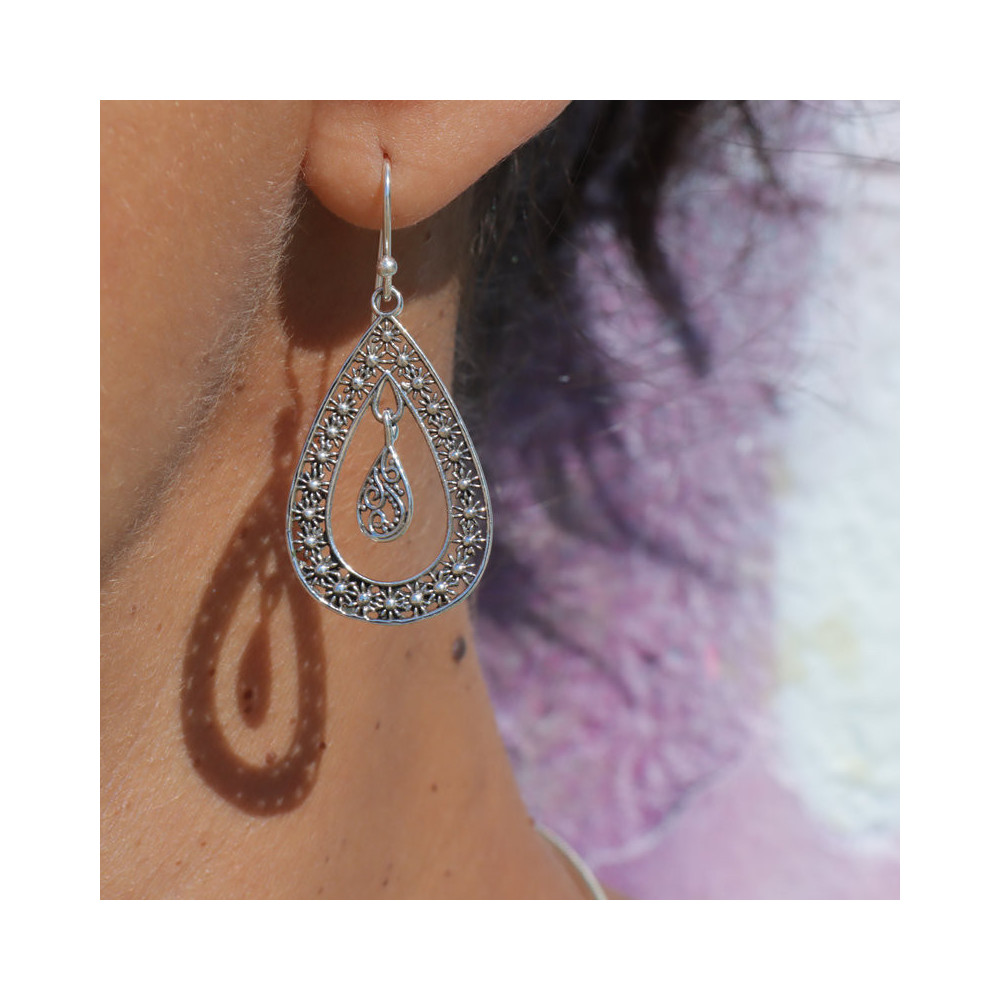 boucles d'oreilles femme argent