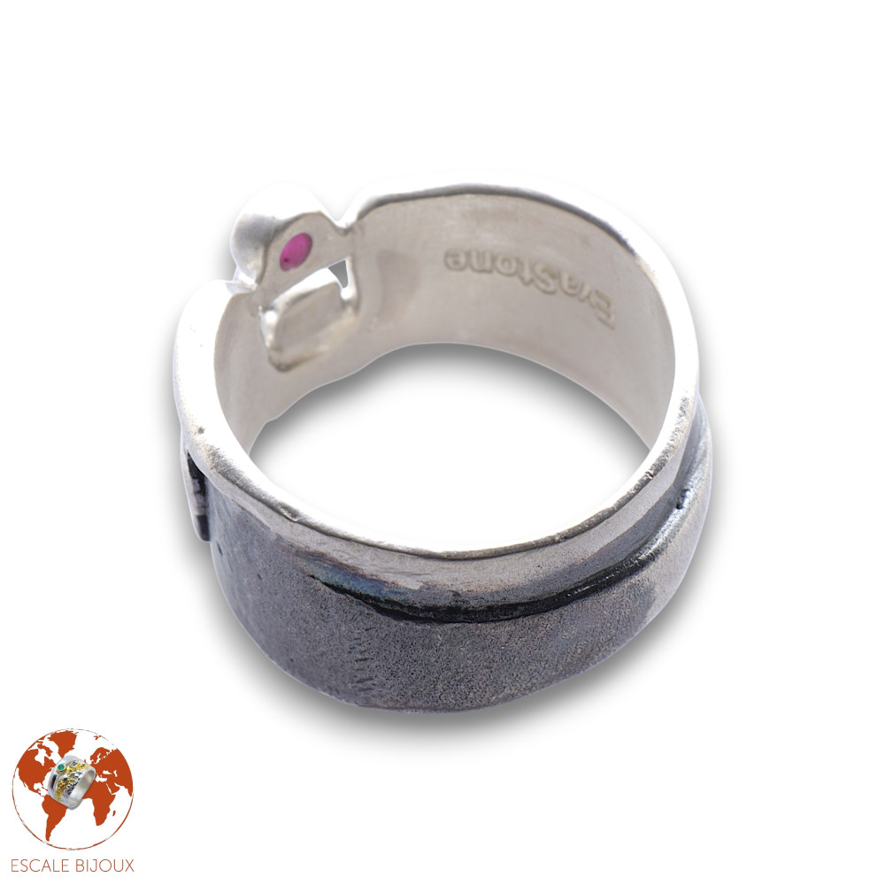 bague argent rubis