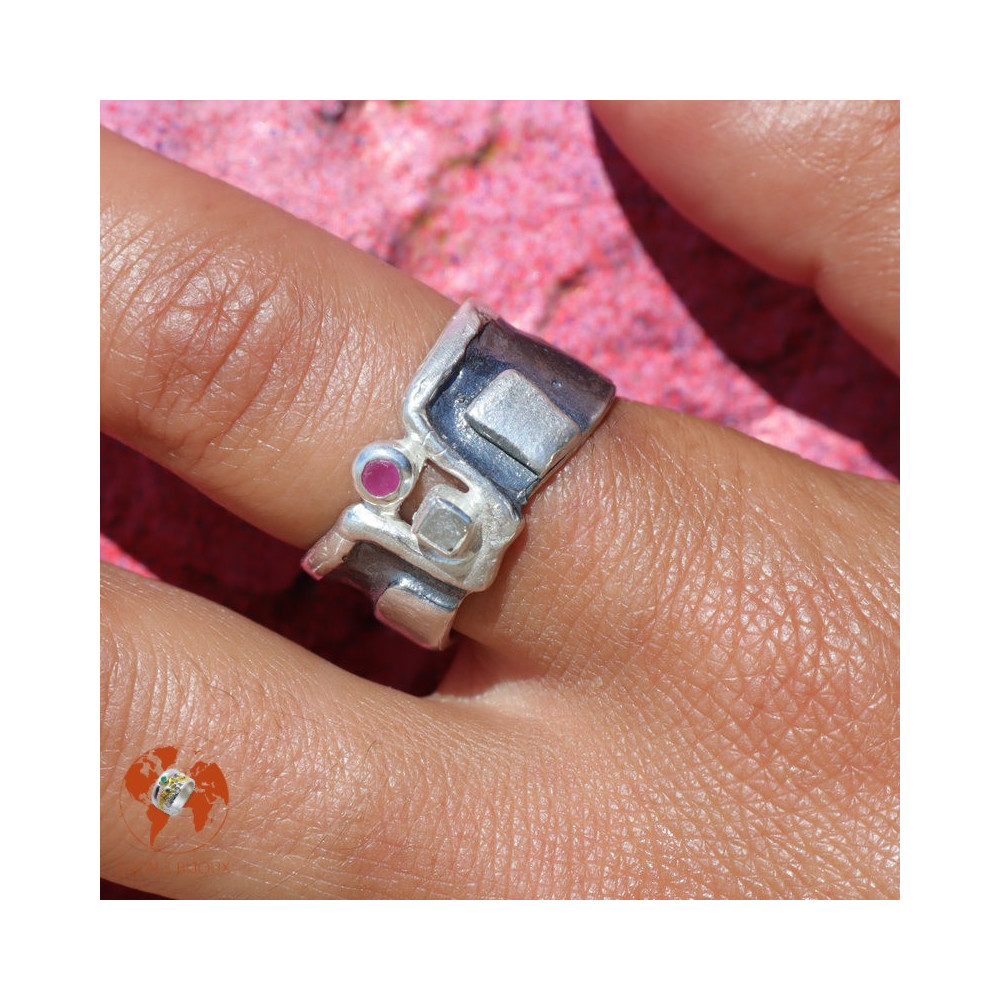 bague argent rubis femme
