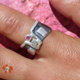 bague argent rubis femme