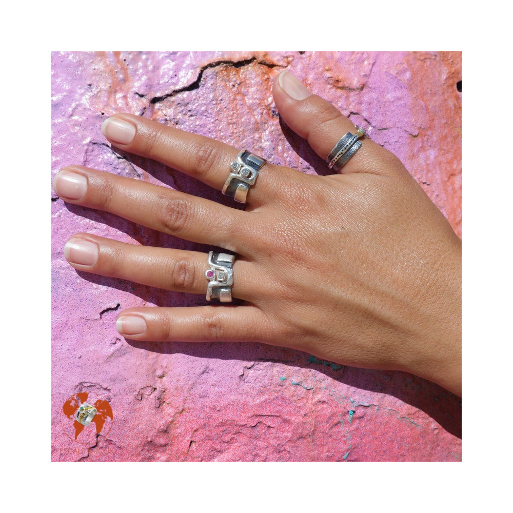 bague argent avec rubis