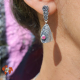 boucles d oreilles rubis argent