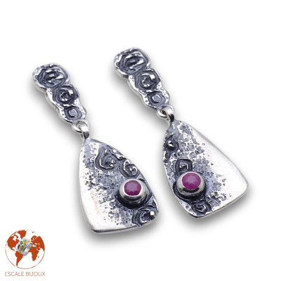 boucles d oreilles avec rubis