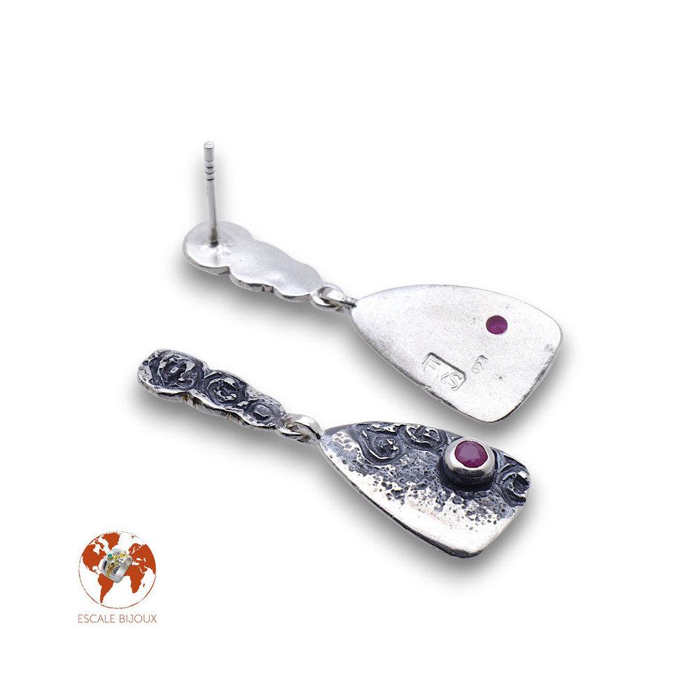 boucles d oreilles rubis femme