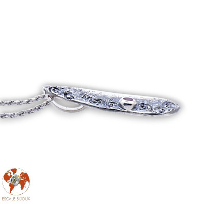 pendentif argent rubis