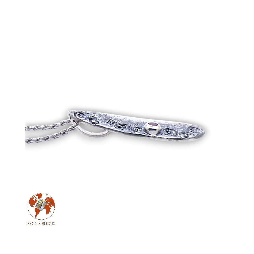pendentif argent rubis