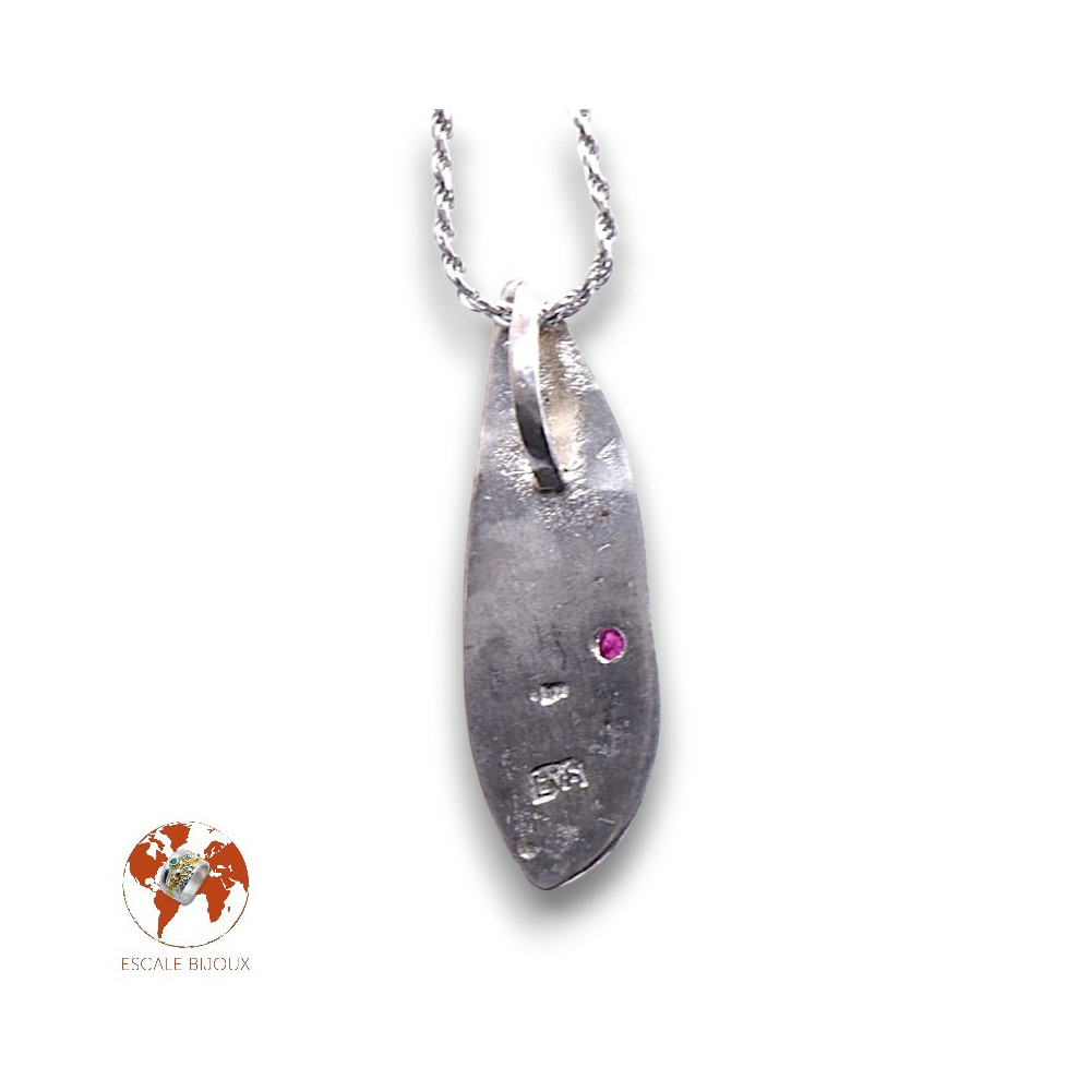 pendentif rubis argent
