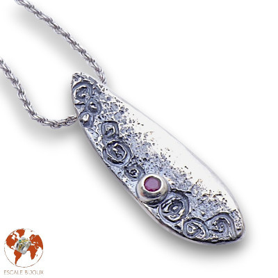 pendentif argent rubis créateur