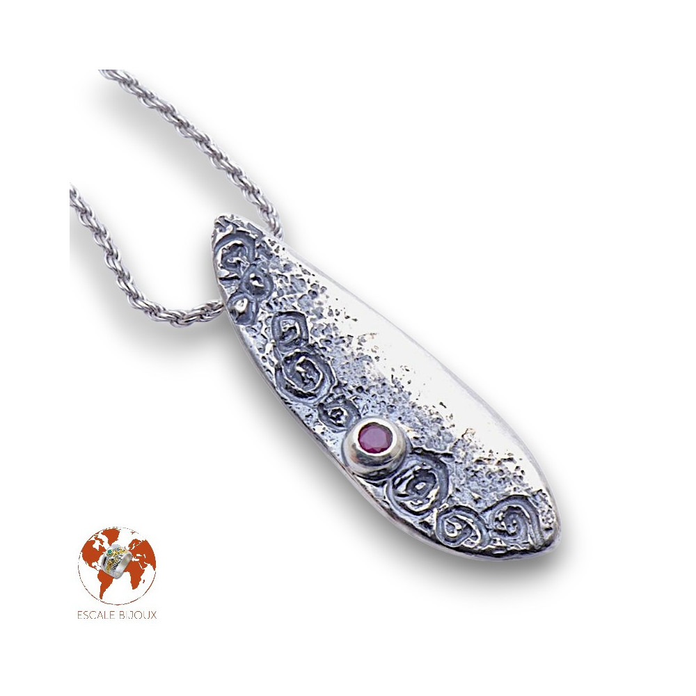 pendentif argent rubis créateur