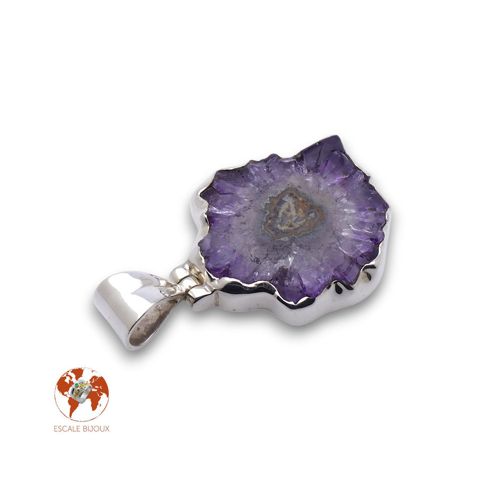 pendentif améthyste stalactite