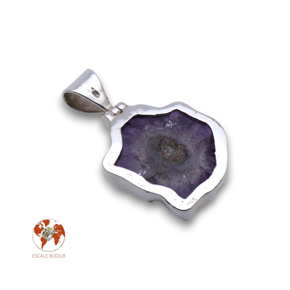 pendentif argent amethyste