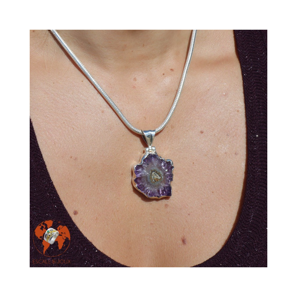 pendentif améthyste argent