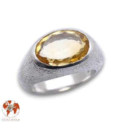 citrine bague argent