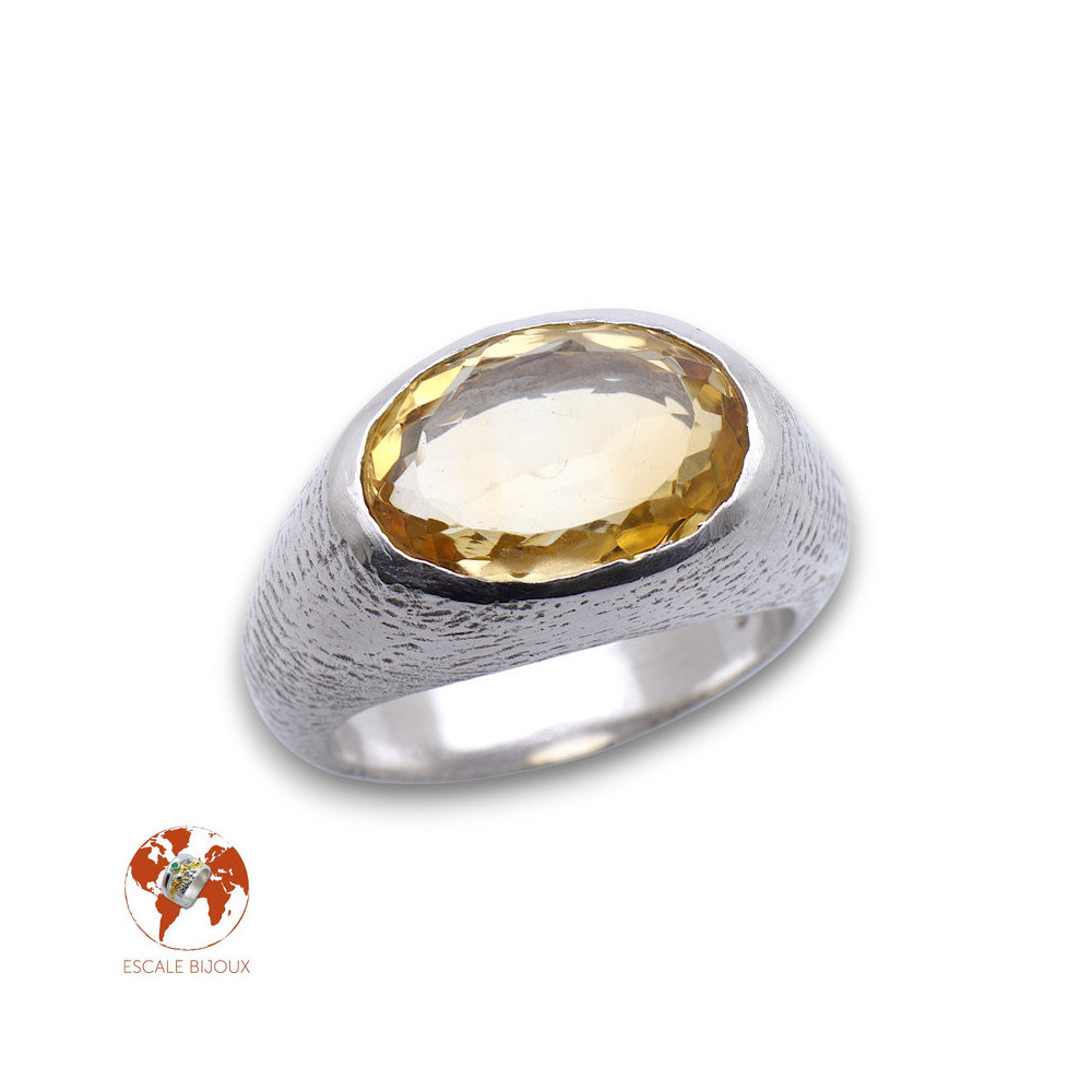 citrine bague argent