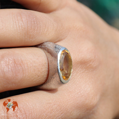 bague argent avec citrine
