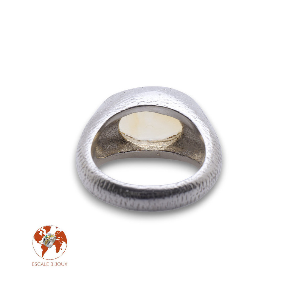 citrine bague argent femme