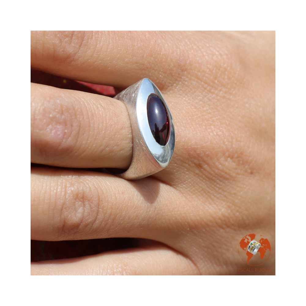 bague grenat rouge