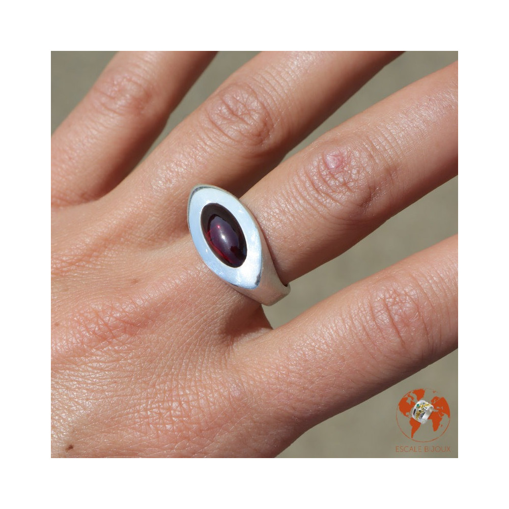 bague grenat argent