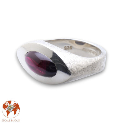 femme grenat bague argent