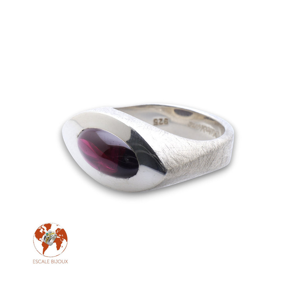 femme grenat bague argent
