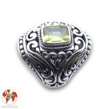 bague péridot argent