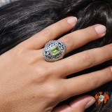 bague argent péridot femme