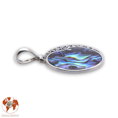 pendentif argent abalone femme