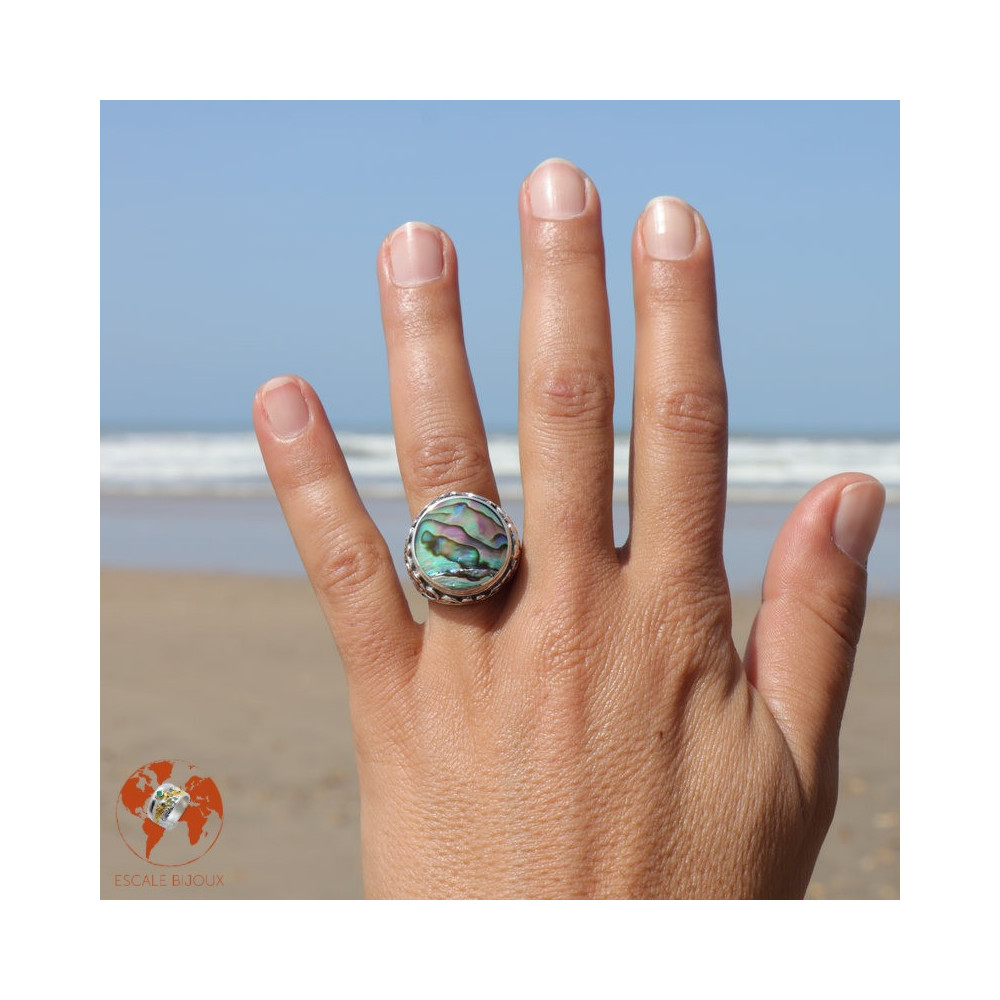 bague argent abalone