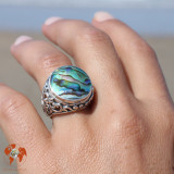 bague argent nacre abalone