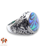 bague argent avec abalone