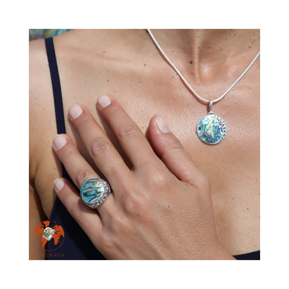 silver ring abalone
