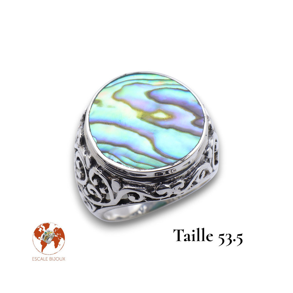 abalone bague argent