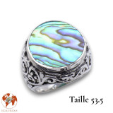 abalone bague argent