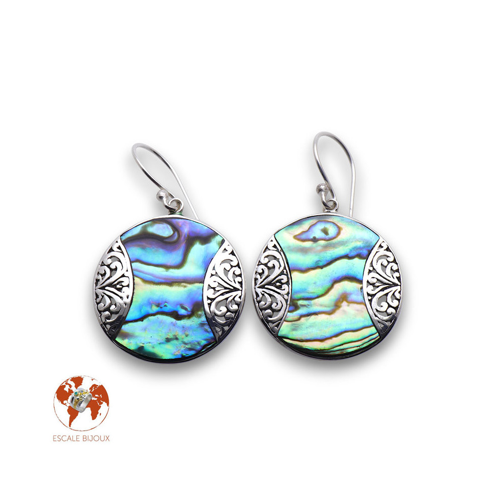 boucles d oreilles nacre abalone