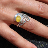 bague argent ambre femme
