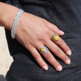 bague ambre et argent