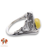 ambre bague argent