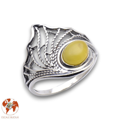 bague ambre véritable
