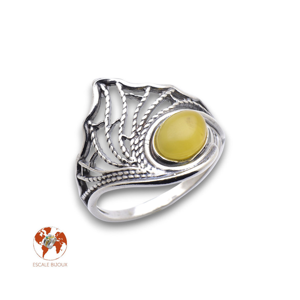 bague ambre véritable