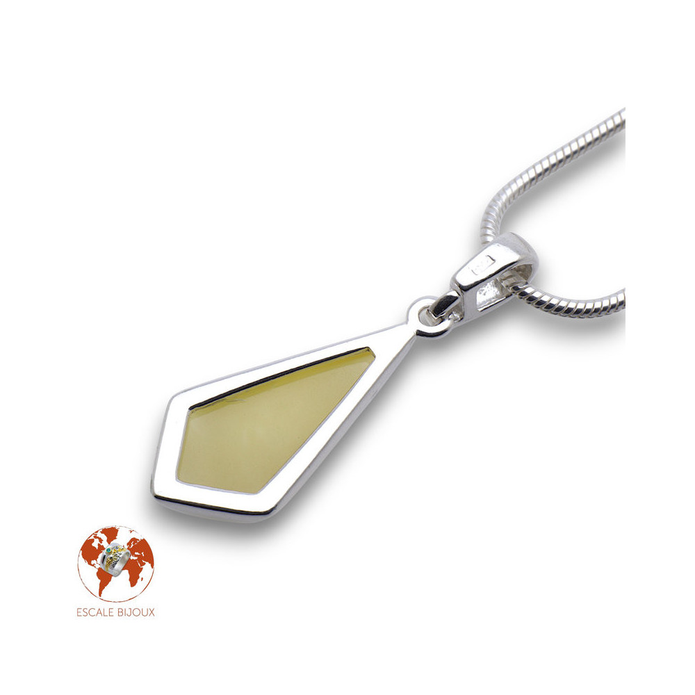 pendentif ambre et argent