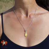 pendentif ambre jaune