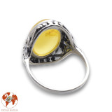 bague argent ambre