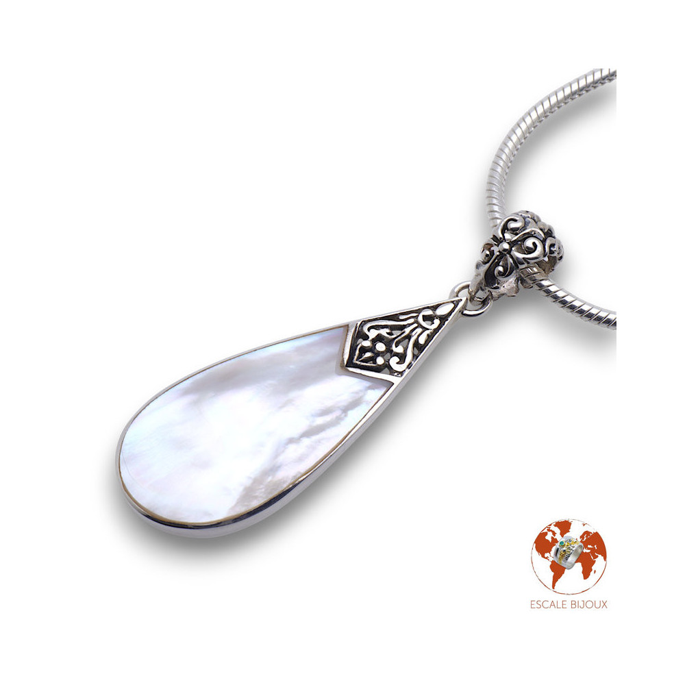 pendentif nacre argent
