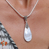 nacre blanche pendentif argent