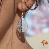 boucles d oreilles nacre blanche