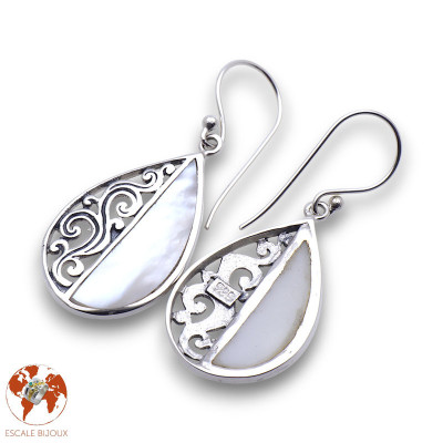 nacre boucles d oreilles