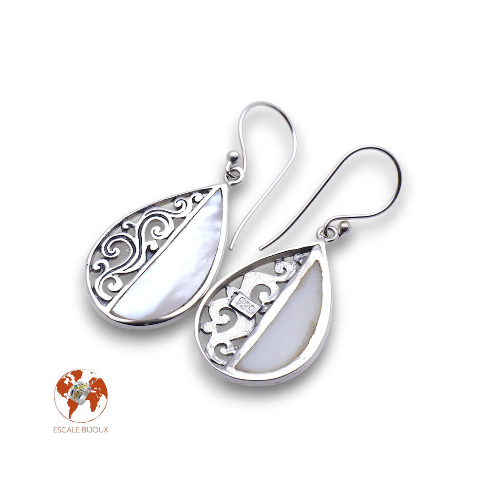 nacre boucles d oreilles