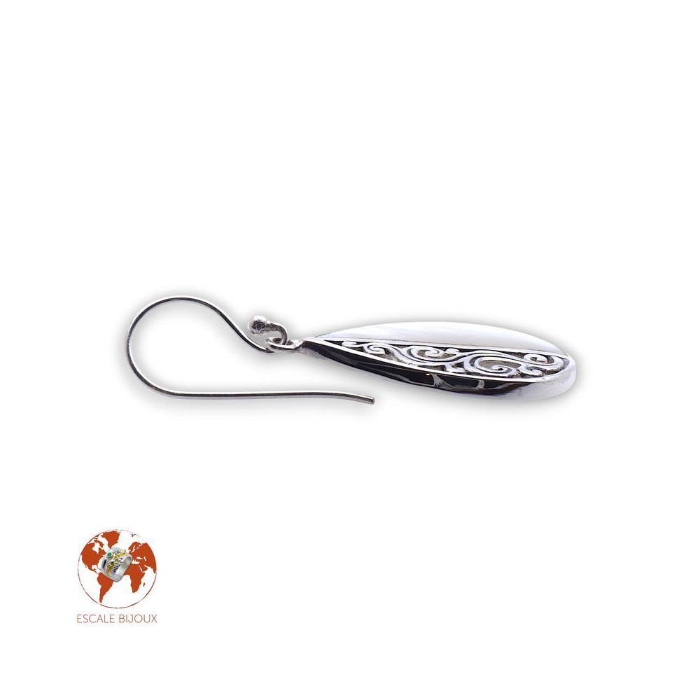 boucles d oreilles nacre et argent